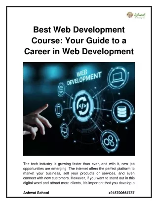 Best Web Development Course Your Guide to a Career in Web Development
