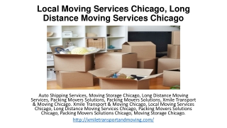 Local Moving Services Chicago, Long Distance Moving Services Chicago