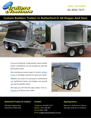 Custom Builders Trailers In Rutherford In All Shapes And Sizes