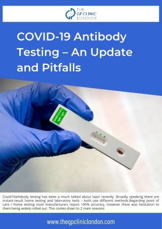Best COVID-19 Antibody Testing in London