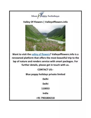 Valley Of Flowers  Valleyofflowers.info