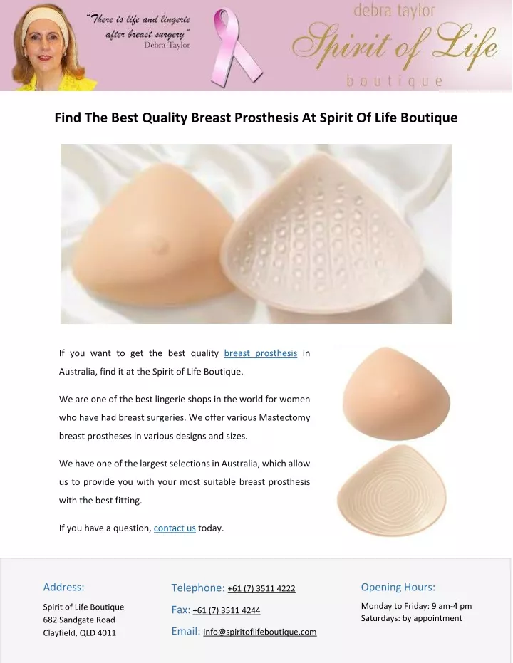 find the best quality breast prosthesis at spirit