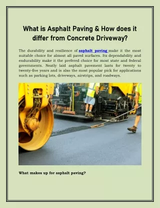 What is Asphalt Paving & How does it differ from Concrete Driveway