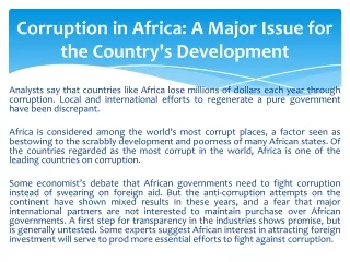 Corruption news in Africa