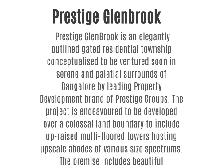 prestige glenbrook prestige glenbrook