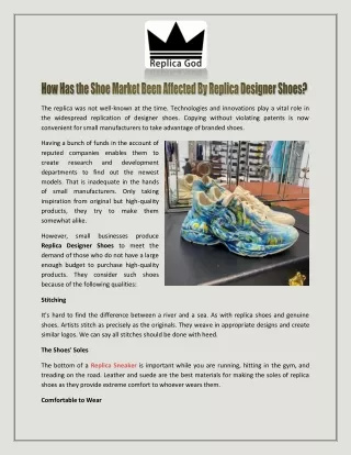 How Has the Shoe Market Been Affected By Replica Designer Shoes?