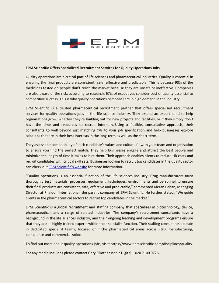 epm scientific offers specialized recruitment