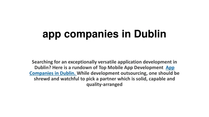 app companies in dublin