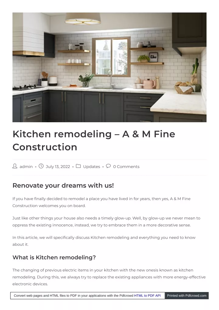 kitchen remodeling a m fine construction