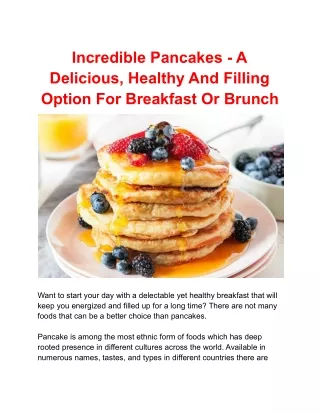 How to Make Pancakes Incredible?