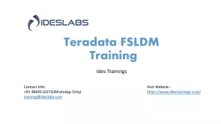 Teradata FSLDM Training