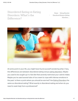 Disordered Eating vs Eating Disorders