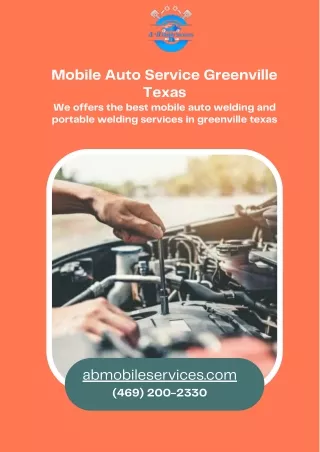 Mobile Auto Service Greenville Texas - Ab Mobile Services
