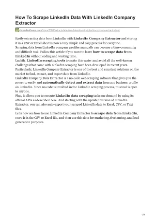 how to scrape linkedin data with linkedin company