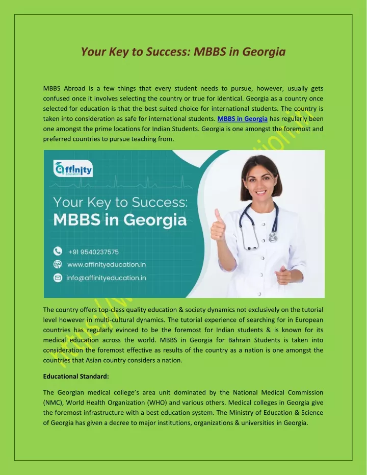 your key to success mbbs in georgia