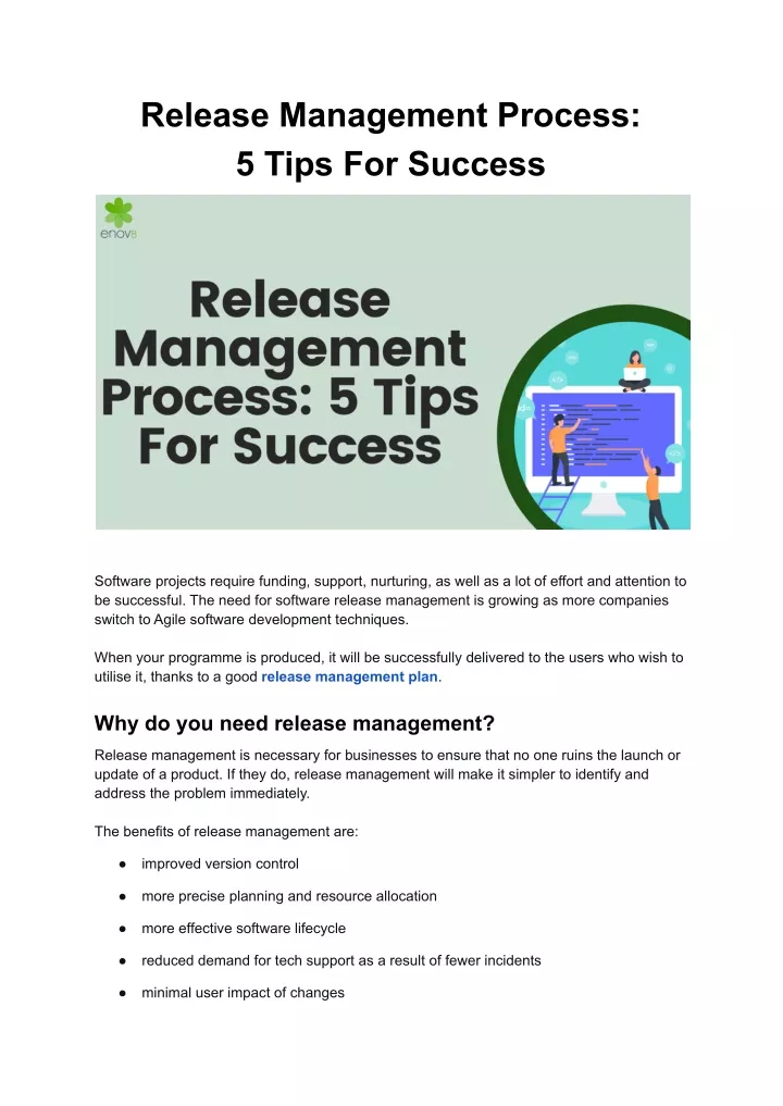 release management process 5 tips for success