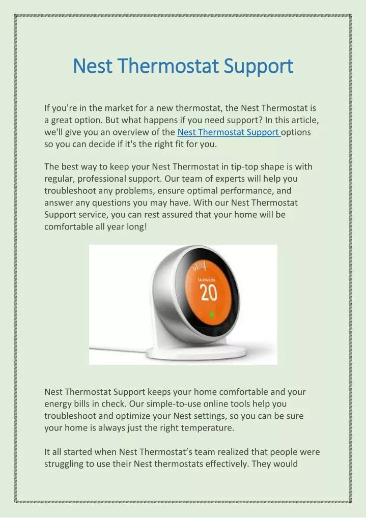 nest thermostat support nest thermostat support