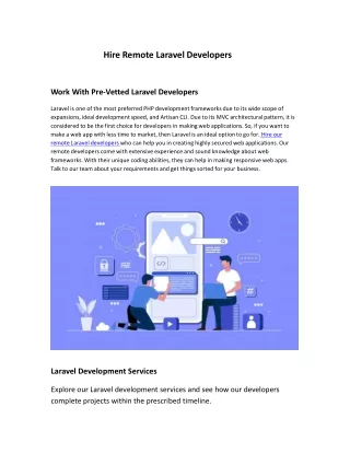 On-Demand Remote Laravel Developers for Hire | Virtual Experts