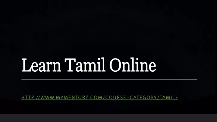 learn tamil online