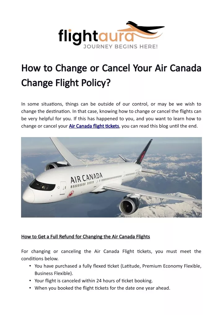 how to change or cancel your air canada