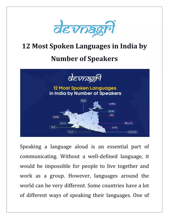 12 most spoken languages in india by