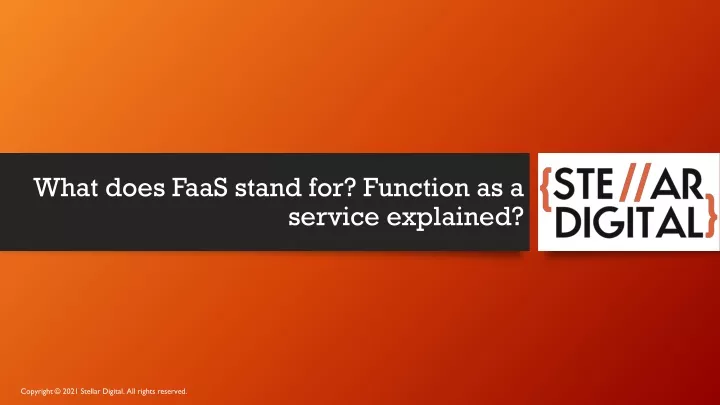 what does faas stand for function as a service explained