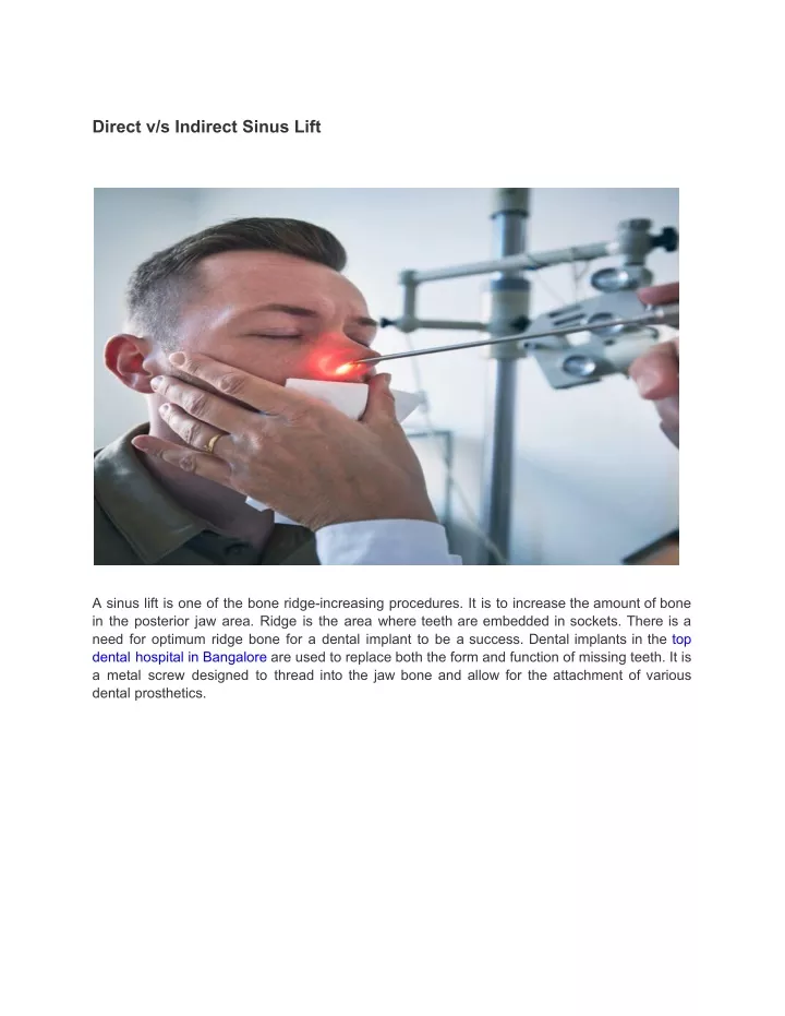 direct v s indirect sinus lift