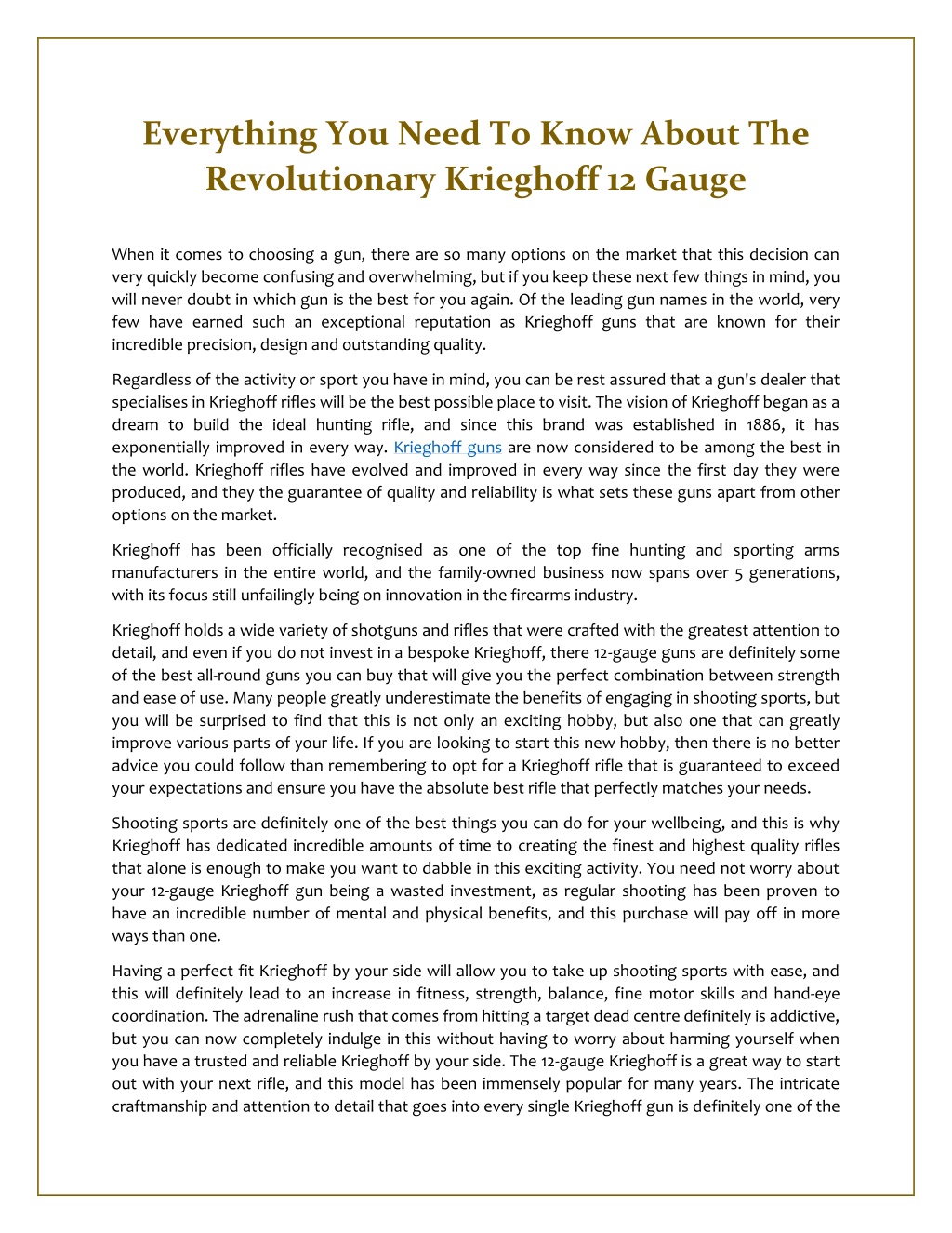 PPT Everything You Need To Know About The Revolutionary Krieghoff 12