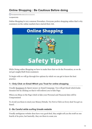 online shopping be cautious before doing