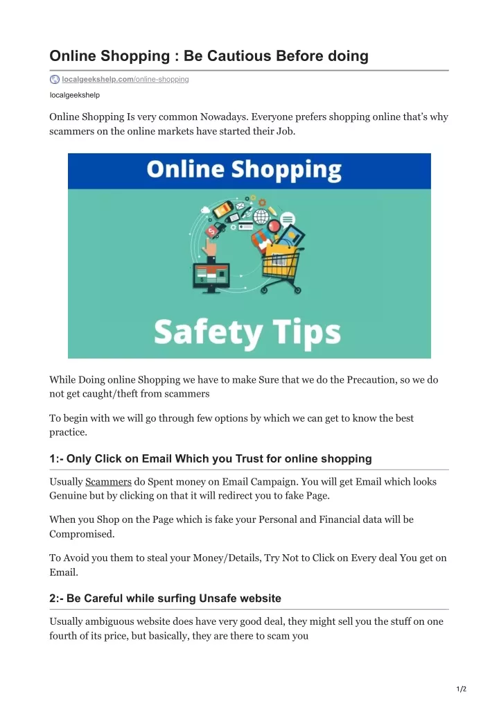 online shopping be cautious before doing