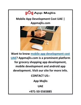 Mobile App Development Cost UAE  Appmajlis.com