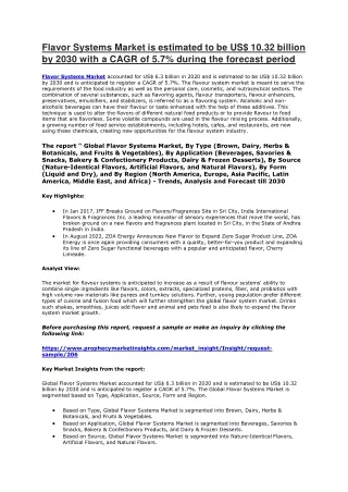 flavor systems market is estimated