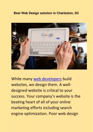 Best Web Designsolutionin Charleston