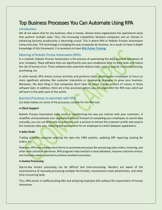 top business processes you top business processes