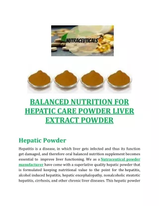 balanced nutrition for hepatic care powder liver