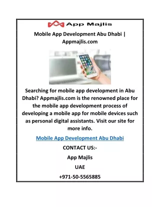 Mobile App Development Abu Dhabi  Appmajlis.com
