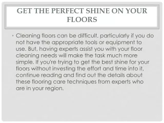 Get the perfect shine on Your Floors