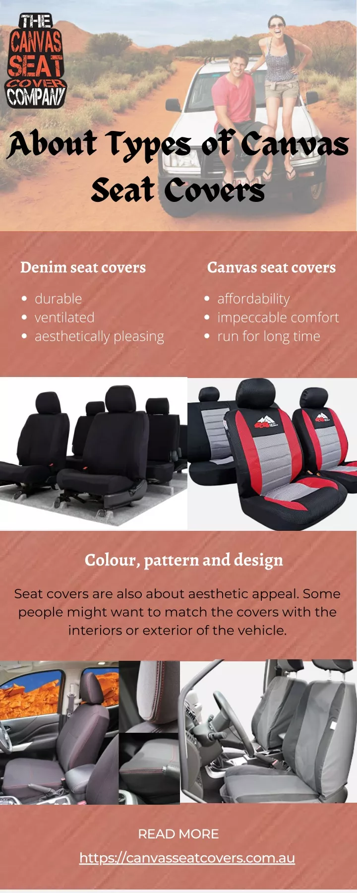 about types of canvas seat covers