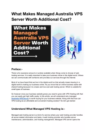 what makes managed australia vps server worth