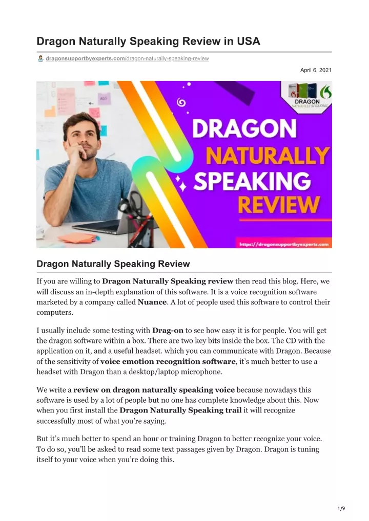 dragon naturally speaking review in usa
