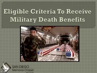 eligible criteria to receive military death benefits