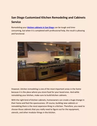 San Diego Customized Kitchen Remodeling and Cabinets Service