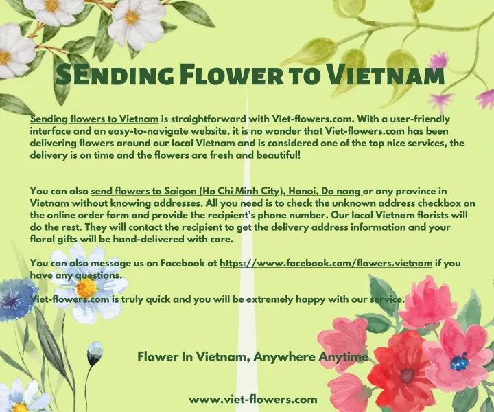 sending flower to vietnam