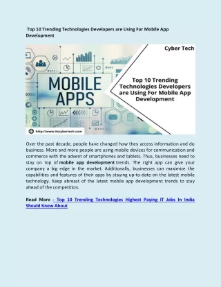 top 10 trending technologies developers are using