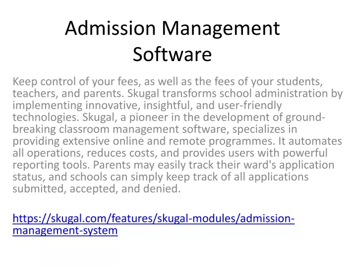 admission management software