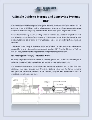 A Simple Guide to Storage and Conveying Systems RDF