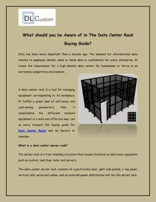 What Should you be Aware of in The Data Center Rack Buying Guide?