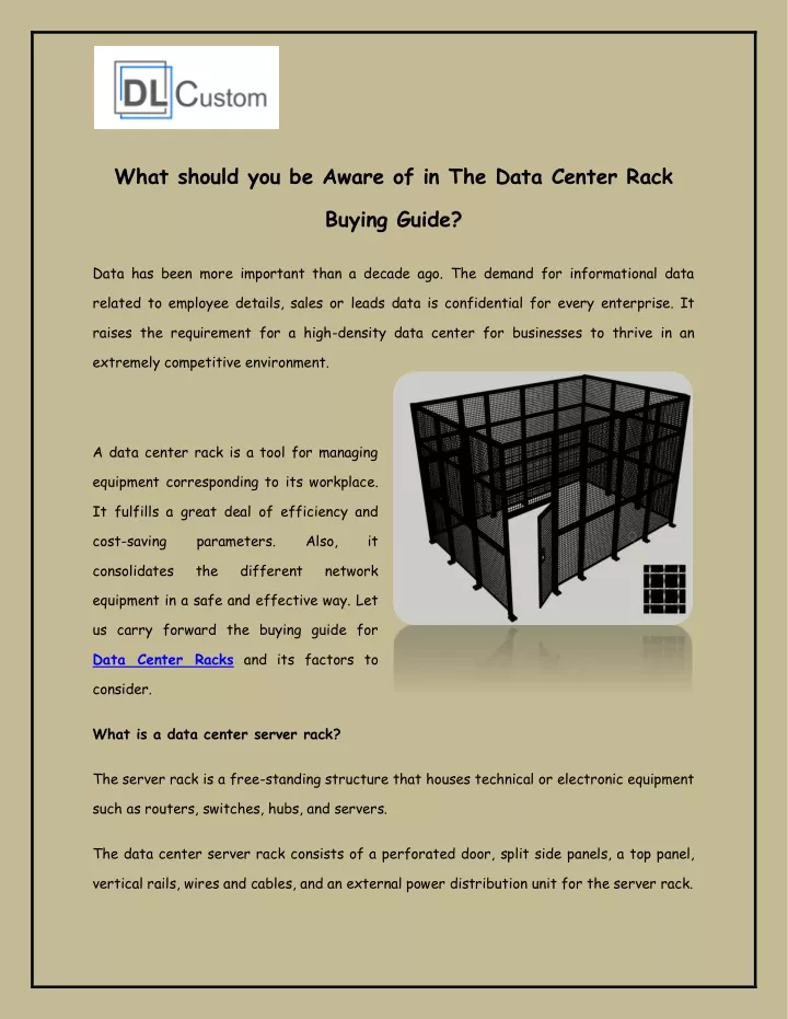 what should you be aware of in the data center