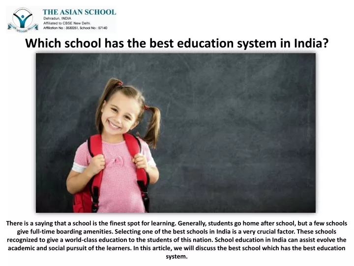 which school has the best education system