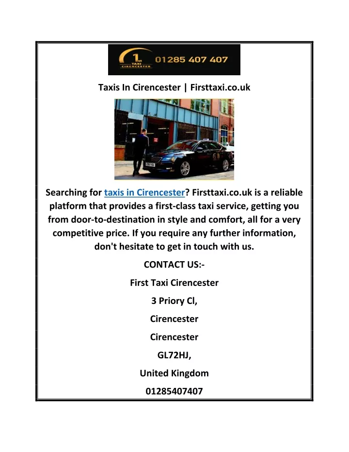 taxis in cirencester firsttaxi co uk